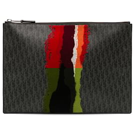 Dior-Dior Black Diorissimo Trotter Coated Canvas Painted Clutch-Black