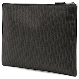Dior-Dior Black Diorissimo Trotter Coated Canvas Painted Clutch-Black