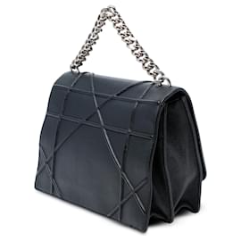 Dior-Dior Black Large Grained Calfskin Diorama Flap-Black