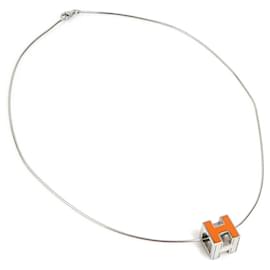 H Cube Halskette von Hermès Silber Orange
