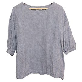 Autre Marque Camicia in lino a quadri SOIL Blu Altro