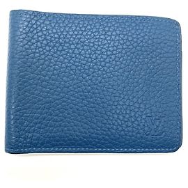 Louis Vuitton Blue Taurillon Leather Wallet Blue