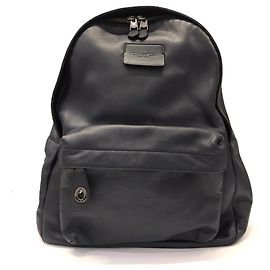 Coach Men's Refined Pebble Leather Canvas Backpack Navy blue