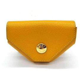 Hermès Levain Quatre Coin Case in Yellow Chevre Leather Other