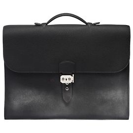 Hermès HERMES Bolsa de Depeches de Cuero Negro - 102968 Negro