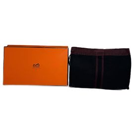 Hermès Vintage Hermes Canvas Clutch Purple Black Purple