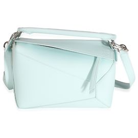 Sac Puzzle Edge Small en cuir de veau classique Loewe Blue Iceberg Bleu