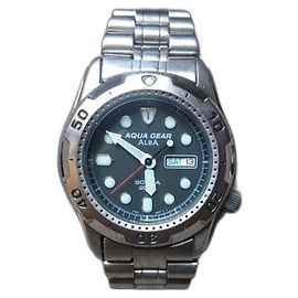 Reloj de buceo de cuarzo Seiko Alba Aqua Gear ref. V736-6A70 Plata