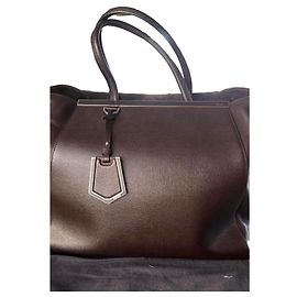 Sac cabas Fendi 2 Jours Large marron cuir Marron