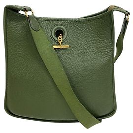 Hermès HERMES Vespa PM Chaine d'Ancre Bolsa de Ombro Verde