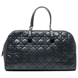Borsa Dior Malice in agnello perforato nero Cannage e denim Nero