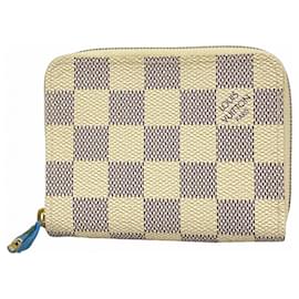 Louis Vuitton-Louis Vuitton Damier Azur Zippy Coin Purse-White