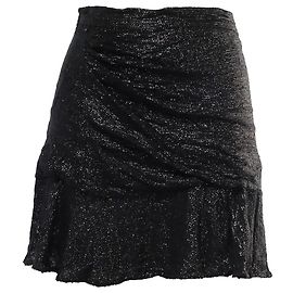 Jupe Mini Pailletée Iro Nako en Viscose Noire Noir