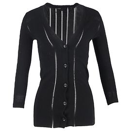 Maje Strickjacke aus schwarzer Wolle mit Knöpfen Schwarz