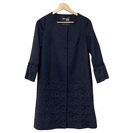 Autre Marque UNIVERVAL MUSE Tweed Lace Combo Long Coat Blue