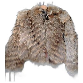 Abrigo corto - Chaqueta de piel de mapache Antik Batik Beige