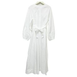 Autre Marque Vestido longo com cinto e decote em V Mara Hoffman Branco