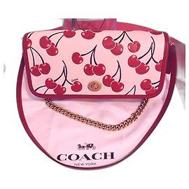 Coach Cherry Pattern Dinky Bag Purple Eggshell