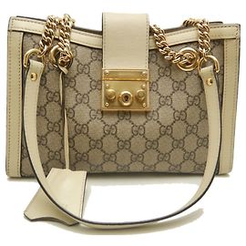 Gucci Padlock Medium Tote Beige Cream