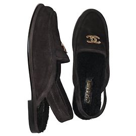 Chanel Black Lace Ups Black