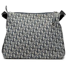 Dior-Dior Blue Diorissimo Trotter Canvas Crossbody-Blue,Navy blue