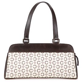 Céline Celine Braune C Macadam Canvas Handtasche Braun Beige