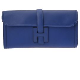 Pochette Jige Elan Hermès en Bleu Saphir Bleu