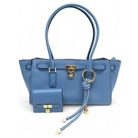 NEW MICHAEL KORS SMALL HAMILTON MODERN HANDBAG + COMPACT WALLET Blue
