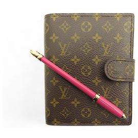 NEW MINI AGENDA HOLDER LOUIS VUITTON 150 YEARS M99193 MONOGRAM CANVAS + PEN REFILLS Brown