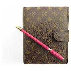 NUEVO MINI PORTA AGENDA LOUIS VUITTON 150 AÑOS M99193 LONA MONOGRAMA + RECARGAS DE PLUMA Castaño