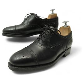 BERLUTI TALBINIO 6 40 DERBY FLOWER-TOE BLACK LEATHER SHOES Black
