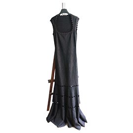 Alaïa long black dress with glittery zebra patterns size S (IT 40 / FR 36) Black