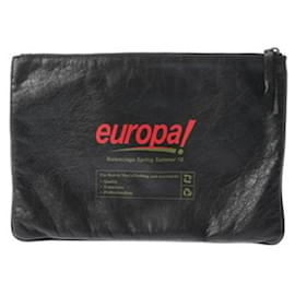 Balenciaga-Bolsa de mão em couro de bezerro para homens Balenciaga-Preto