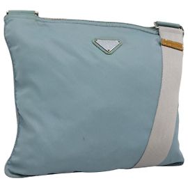 Prada Flat Messenger Bag Tessuto Medium Blue