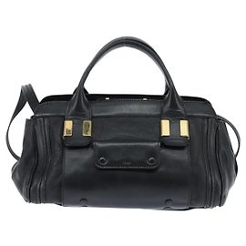 Chloé Bolsa de couro Chloe Alice média Preto