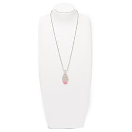 Tiffany & Co-Colar de tag oval Retorno à Splash de Cor da Tiffany & Co.-Prata,Rosa