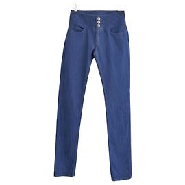 Chanel Spring 2010 Quilted Waist Jeans Blue