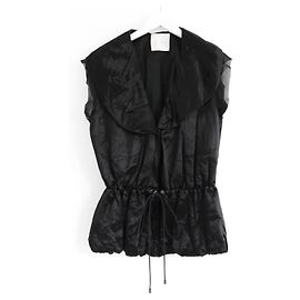 Lanvin x Alber Elbaz Spring 2006 Crinkle Satin Jacket Black