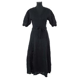 Eric Bompard Schwarzes Baumwollkleid Schwarz
