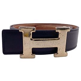 Hermès HERMES Constance H Belt 1995 Black Men's Black