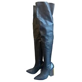 Zimmermann Black Leather Thigh High Boots Black