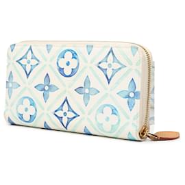 Louis Vuitton-Louis Vuitton Blue Monogram Tiles By The Pool Zippy Wallet-Blue,Light blue