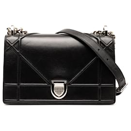 Dior-Dior Black Small Lambskin Diorama Flap-Black