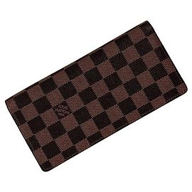 Louis Vuitton Bifold Long Wallet in Brown Damier Ebene Brown Damier ebene