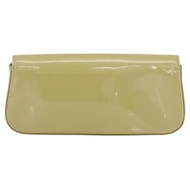Louis Vuitton-Clutch Sobe em couro patente Louis Vuitton-Bege