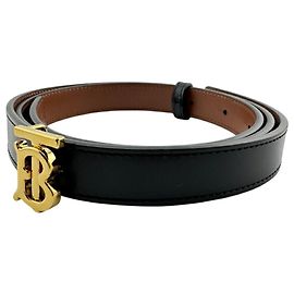 Burberry TB Black Leather Men's Belt Black