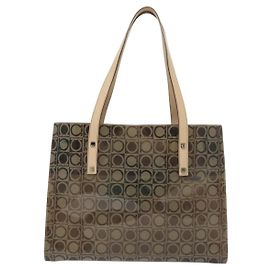Sac Gancini en vinyle Salvatore Ferragamo Marron