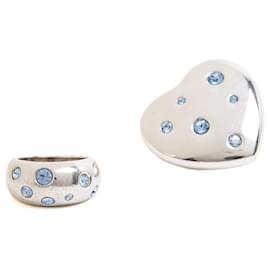 Yves Saint Laurent 1990s Parure  Broche Bague TDD52 Silver Set Brooch Ring USUS6 Argenté
