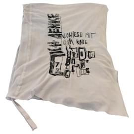 Autre Marque-Pal Offner Light Grey Graphic Print Long Scarf – Unisex Avant-Garde Designer Accessory. Collection 2018-Grey