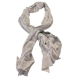 Autre Marque-Pal Offner Light Grey Graphic Print Long Scarf – Unisex Avant-Garde Designer Accessory. Collection 2018-Grey